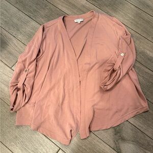 Skies Are Blue Dusty Rose Open-Front Draped Cardigan